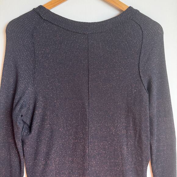 Free People We The Free Ribbed Sparkly Cardigan Duster Lightweight Long Sweater - Picture 5 of 14